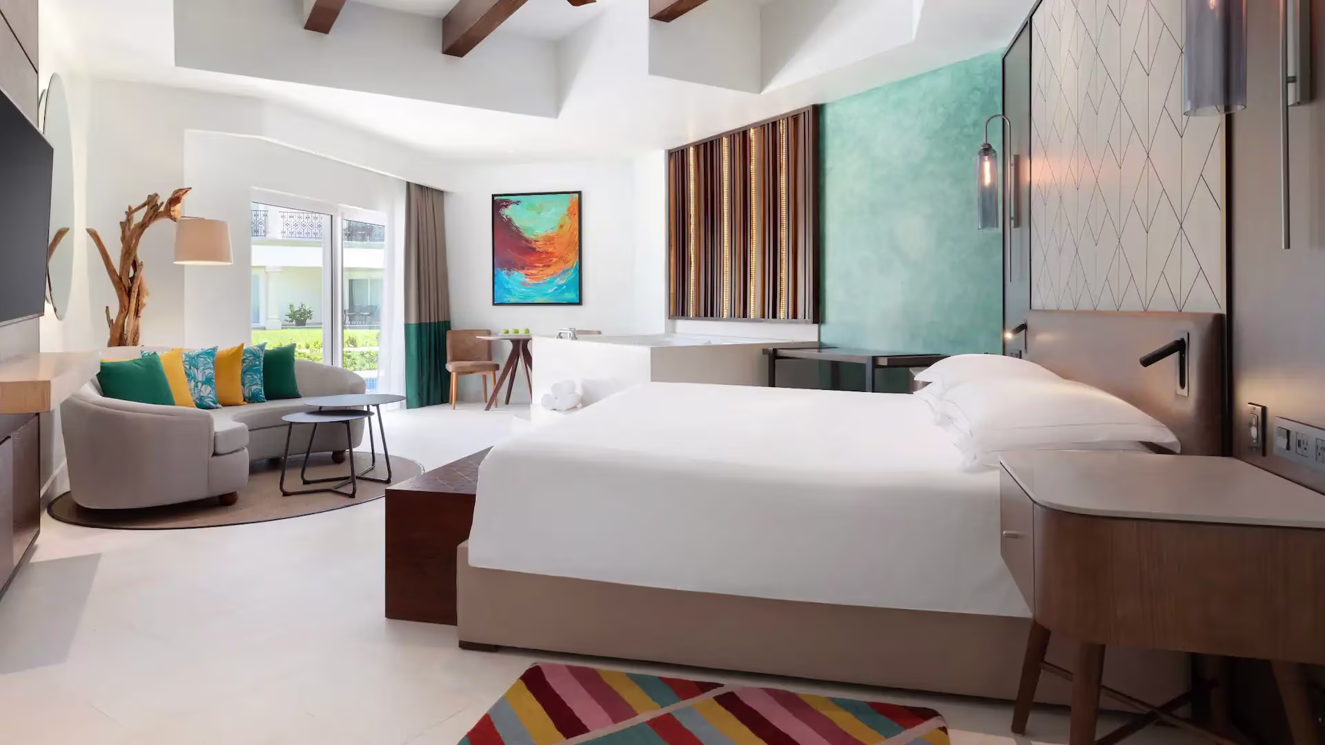 סוויטה עם אזור ישיבה ב־Hyatt Vivid Playa del Carmen