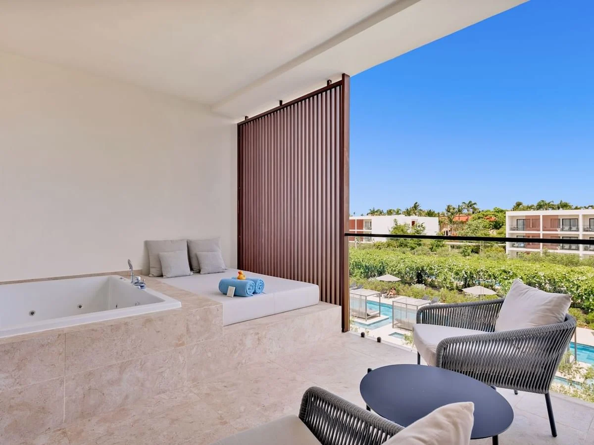 Pool View suite terrace at Live Aqua Punta Cana
