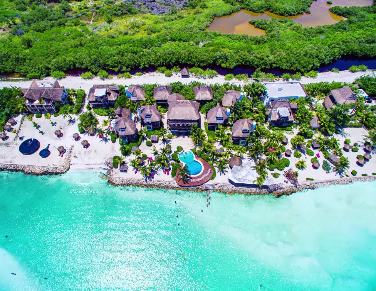 חדר עם נוף לים ב־Villas Flamingos Holbox